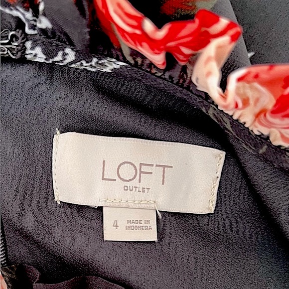 LOFT floral dress with sheer long sleeves - Picture 8 of 8